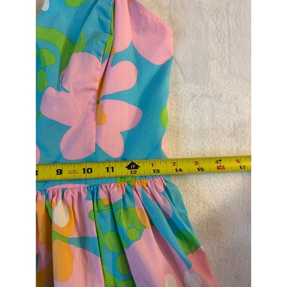 Lilly Pulitzer Strapless Floral Dress Size 4 Retro Fun Groovy Hipie - Picture 4 of 8